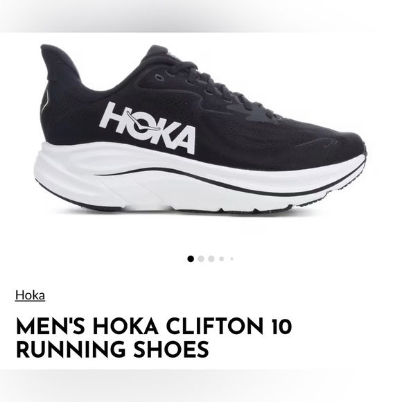 Hoka Clifton 10 extra wide Men's Black white Running Shoes - Picture 7 of 7